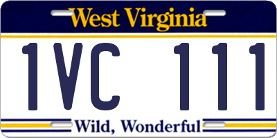 WV license plate 1VC111
