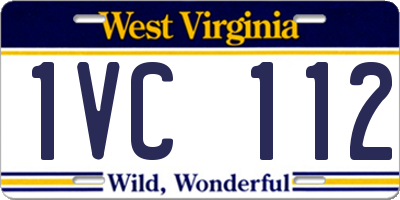 WV license plate 1VC112