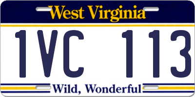 WV license plate 1VC113