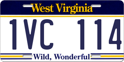 WV license plate 1VC114
