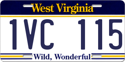 WV license plate 1VC115