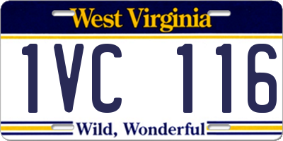 WV license plate 1VC116