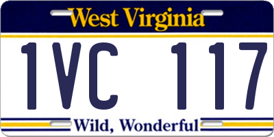 WV license plate 1VC117
