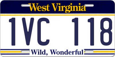 WV license plate 1VC118