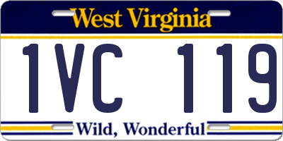 WV license plate 1VC119