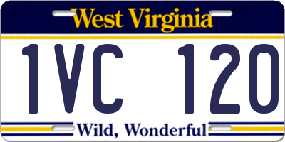 WV license plate 1VC120