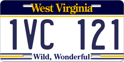 WV license plate 1VC121