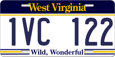 WV license plate 1VC122