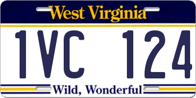 WV license plate 1VC124