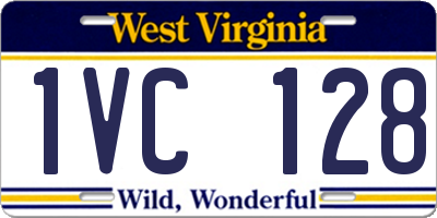 WV license plate 1VC128