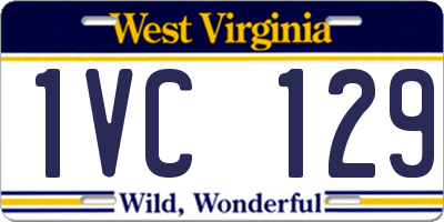 WV license plate 1VC129