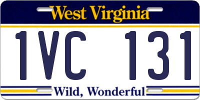 WV license plate 1VC131