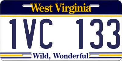 WV license plate 1VC133