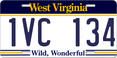 WV license plate 1VC134