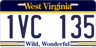 WV license plate 1VC135