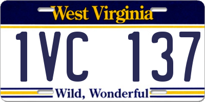 WV license plate 1VC137