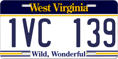 WV license plate 1VC139