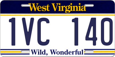 WV license plate 1VC140