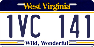 WV license plate 1VC141