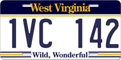 WV license plate 1VC142