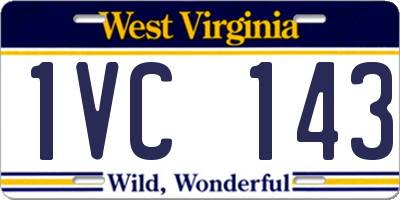 WV license plate 1VC143