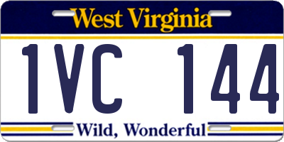 WV license plate 1VC144