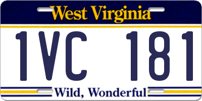 WV license plate 1VC181