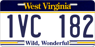 WV license plate 1VC182