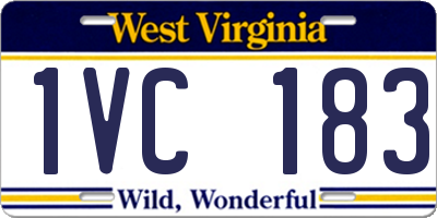 WV license plate 1VC183