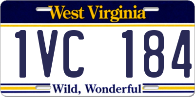 WV license plate 1VC184