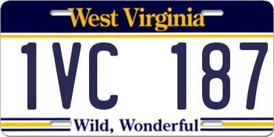 WV license plate 1VC187
