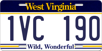 WV license plate 1VC190