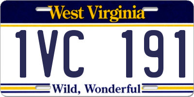 WV license plate 1VC191