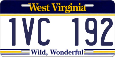 WV license plate 1VC192
