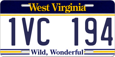 WV license plate 1VC194