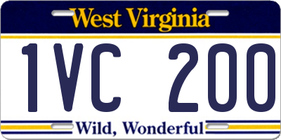 WV license plate 1VC200