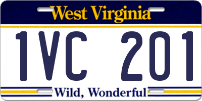 WV license plate 1VC201