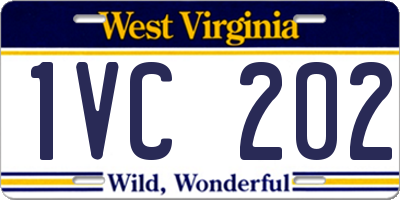 WV license plate 1VC202
