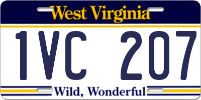 WV license plate 1VC207