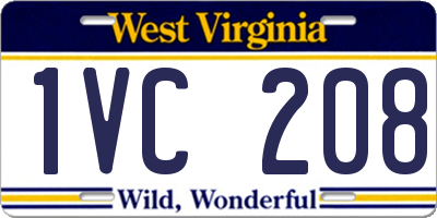 WV license plate 1VC208