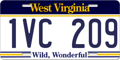 WV license plate 1VC209