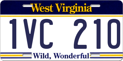 WV license plate 1VC210