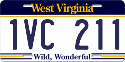WV license plate 1VC211