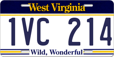WV license plate 1VC214