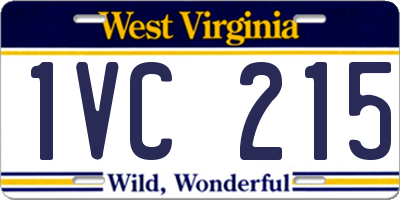 WV license plate 1VC215