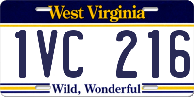 WV license plate 1VC216