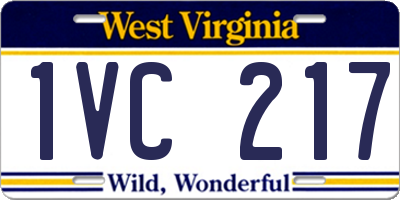 WV license plate 1VC217