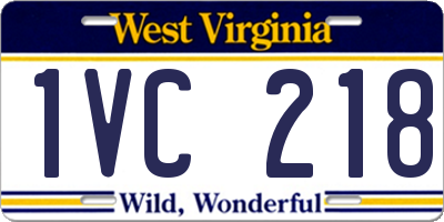 WV license plate 1VC218