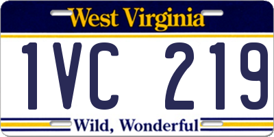 WV license plate 1VC219