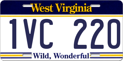 WV license plate 1VC220